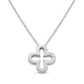 Diamond White Gold Clover Chain Necklace