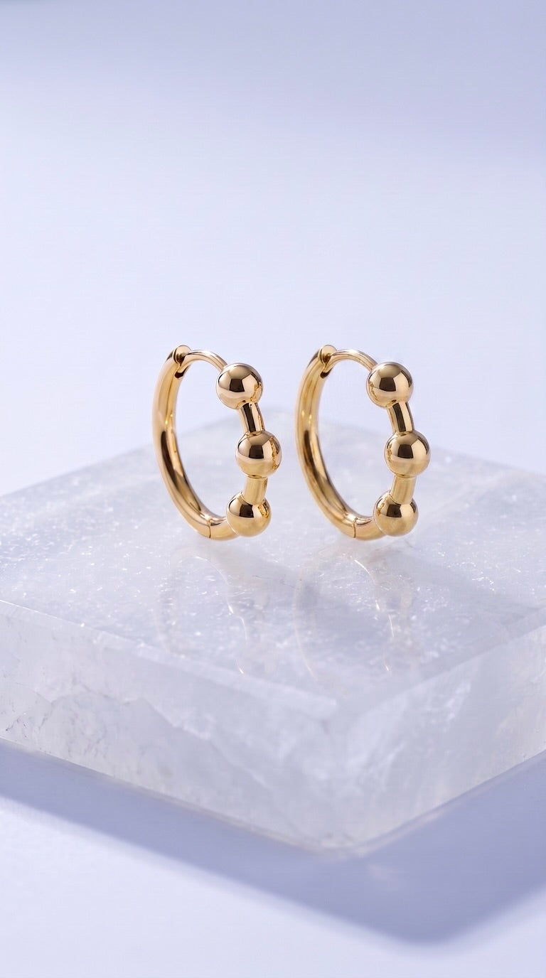 18K Yellow Gold Circle Hoop Earring