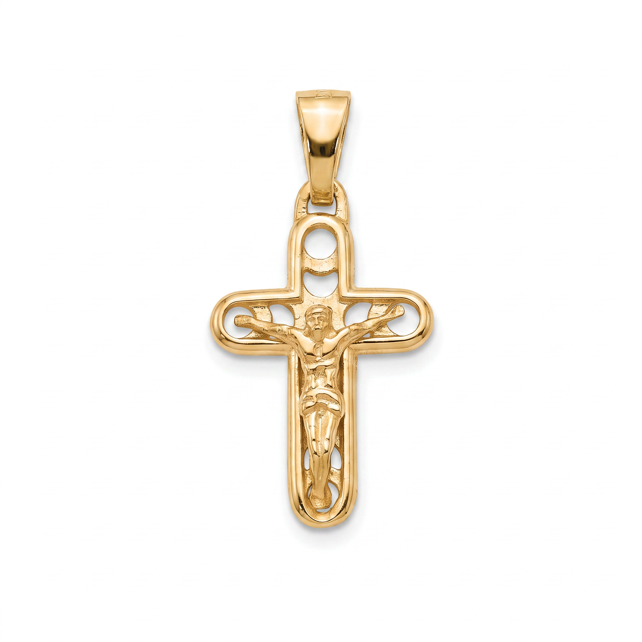 18K Yellow Gold Crucifix Pendant