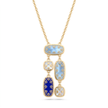 18K Yellow Gold Multicolor Reversible Mother Of Pearl Chain Necklace