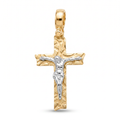 18K Two Tone Gold Crucifix Pendant