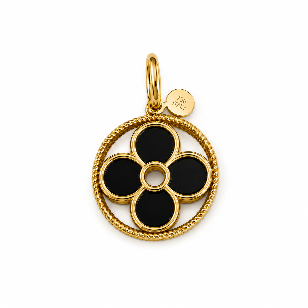 18K Yellow Gold Onyx Pendant
