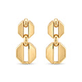 18K Yellow Gold Hexagonal Drop Earring