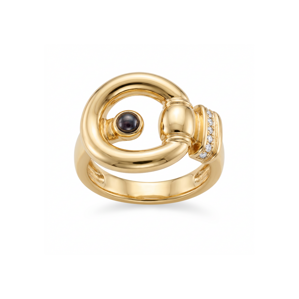 18K Yellow Gold Cubic Zirconia Ring