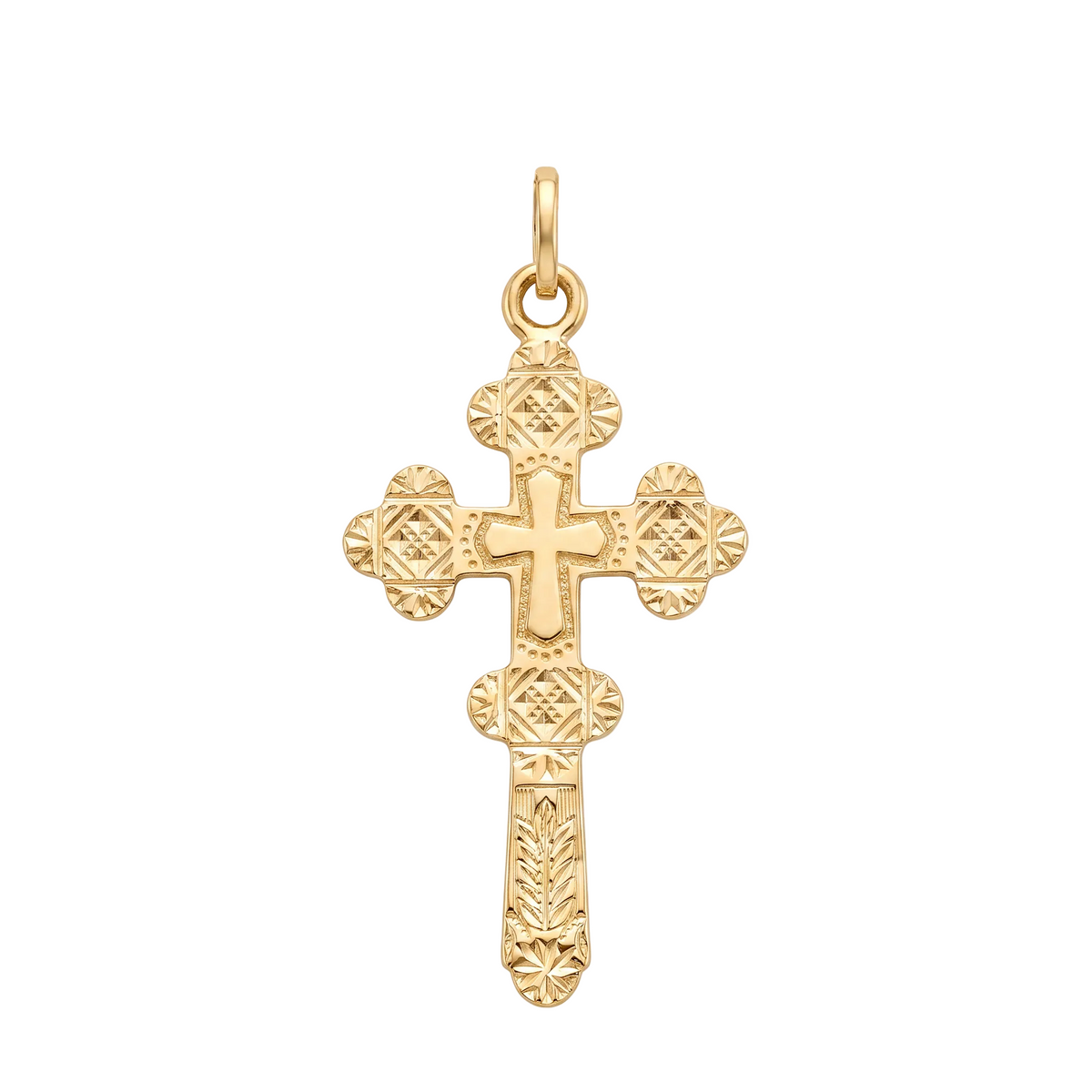 18K Yellow Gold Cross Pendant