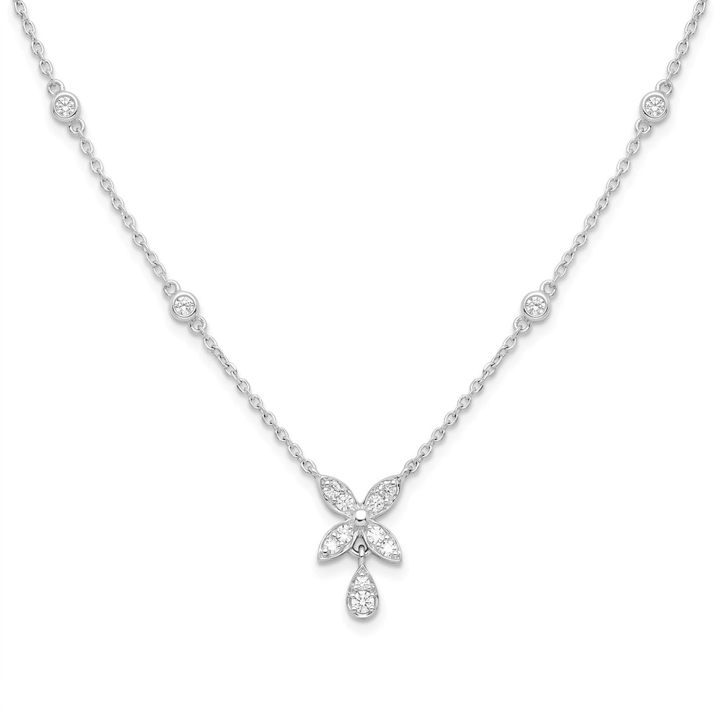 Diamond White Gold Butterfly Pendant Necklace