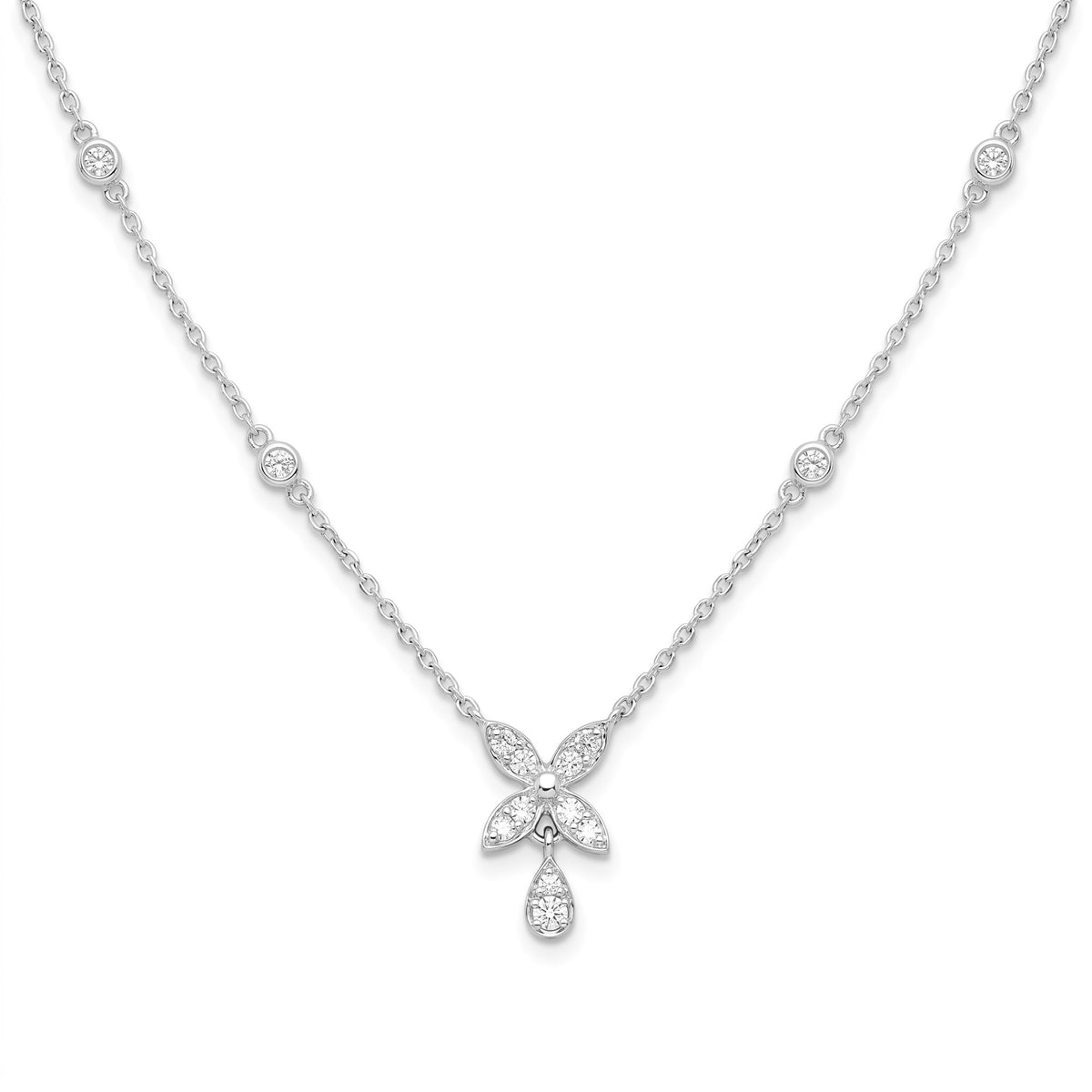 Diamond White Gold Butterfly Pendant Necklace