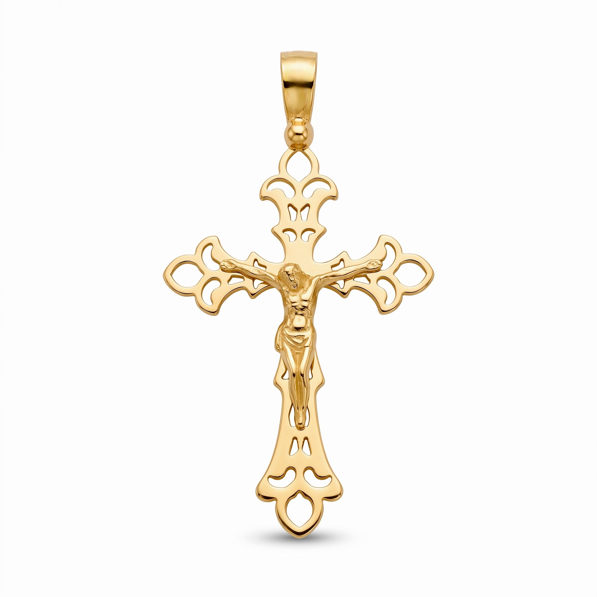 18K Yellow Gold Crucifix Pendant