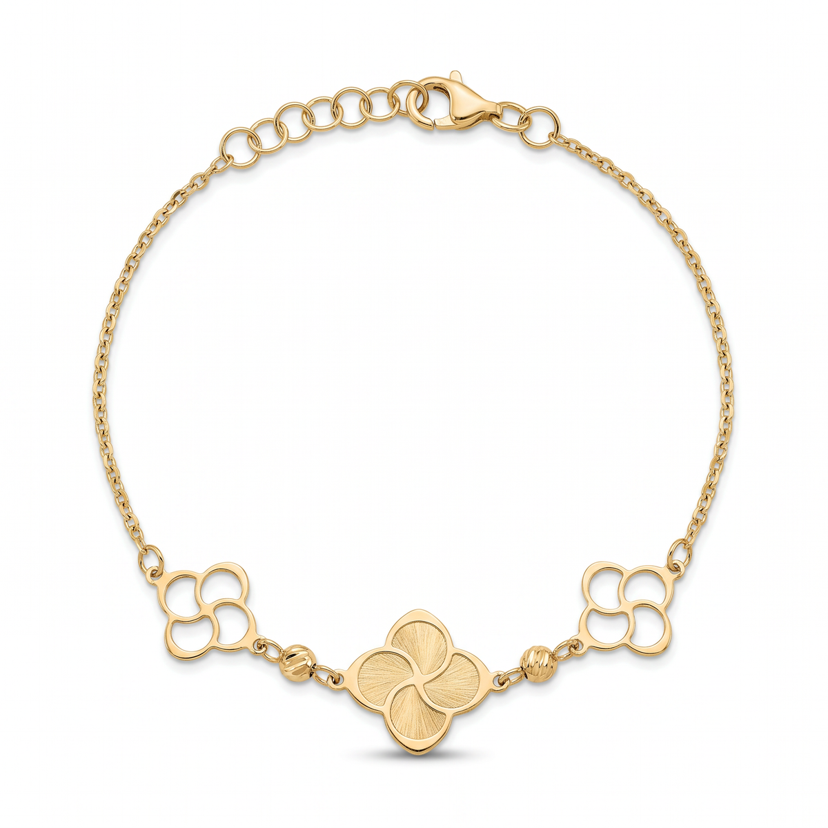 18K Yellow Gold Beaded Motif Baby Bracelet