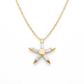 18K Yellow Gold Cubic Zirconia Star Necklace