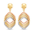 18K Multicolor Gold Dangle Earring