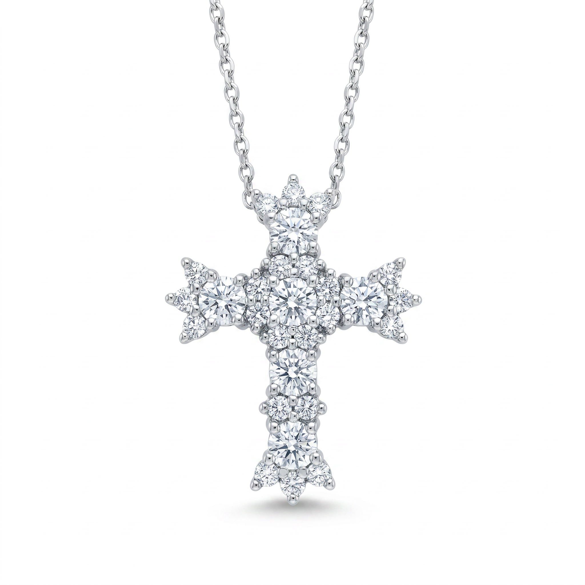 Diamond White Gold Cross Necklace