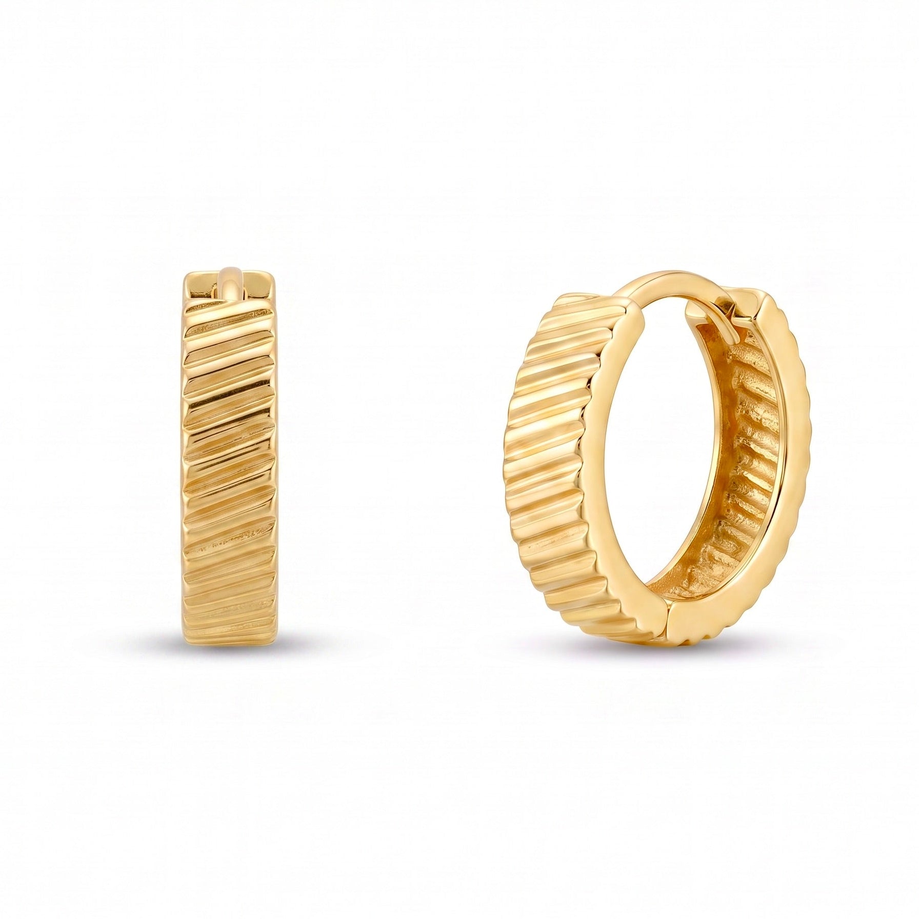 18K Yellow Gold Circle Hoop Earring