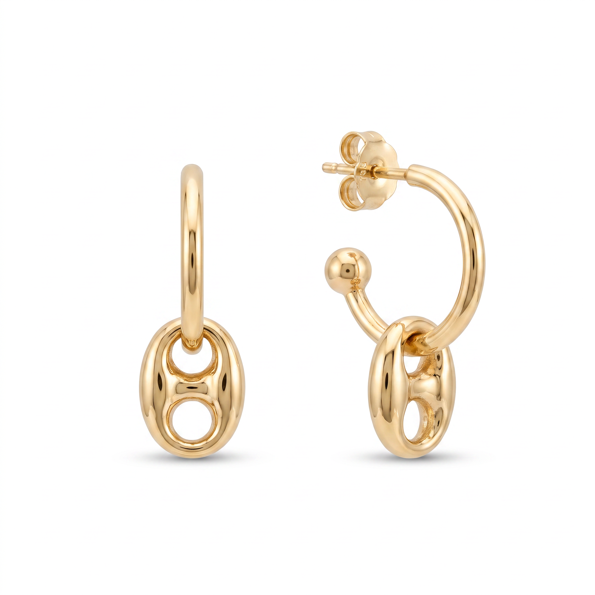 18K Yellow Gold Hoop Earring