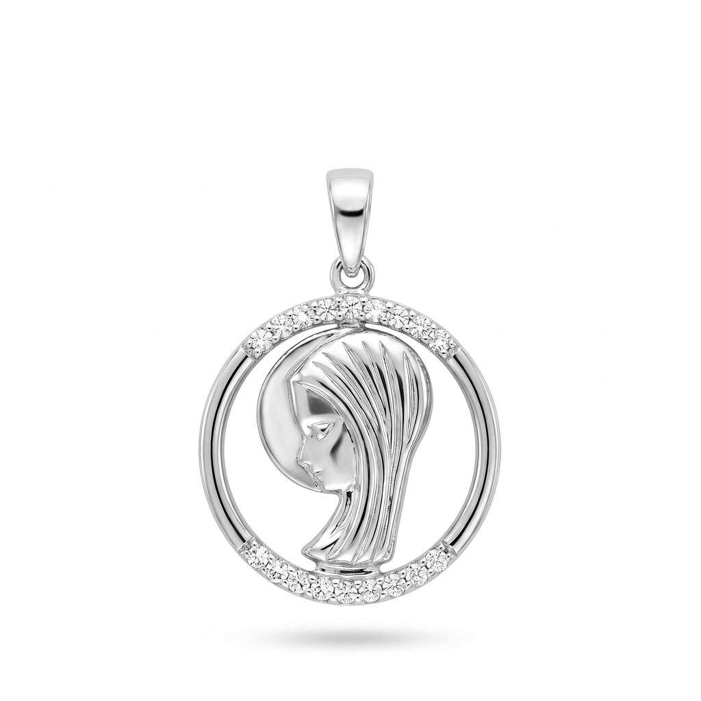 Diamond White Gold Mary Pendant
