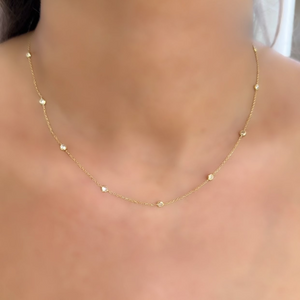 18K Gold CZ Necklace