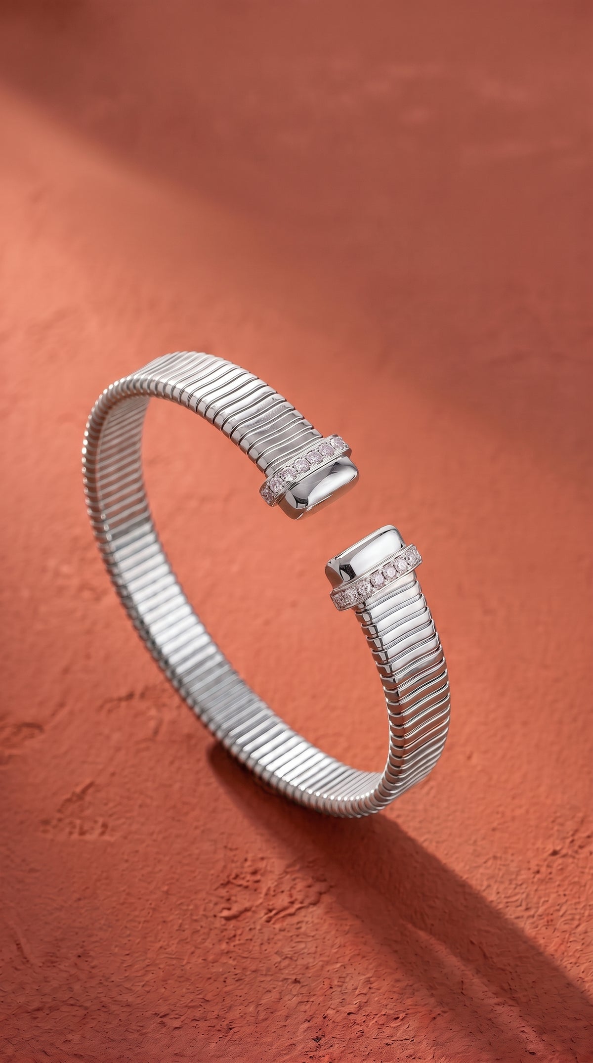 Diamond White Gold Cuff Bracelet
