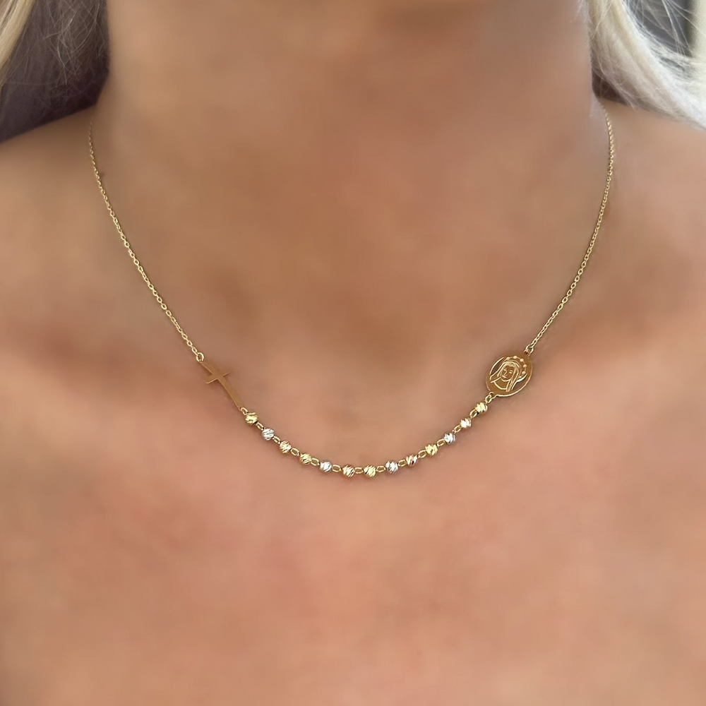 18K Gold Mary Multicolor Chain Necklace