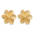 18K Yellow Gold Flower Stud Earrings