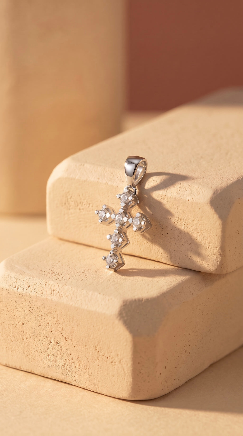 Diamond White Gold Cross Pendant