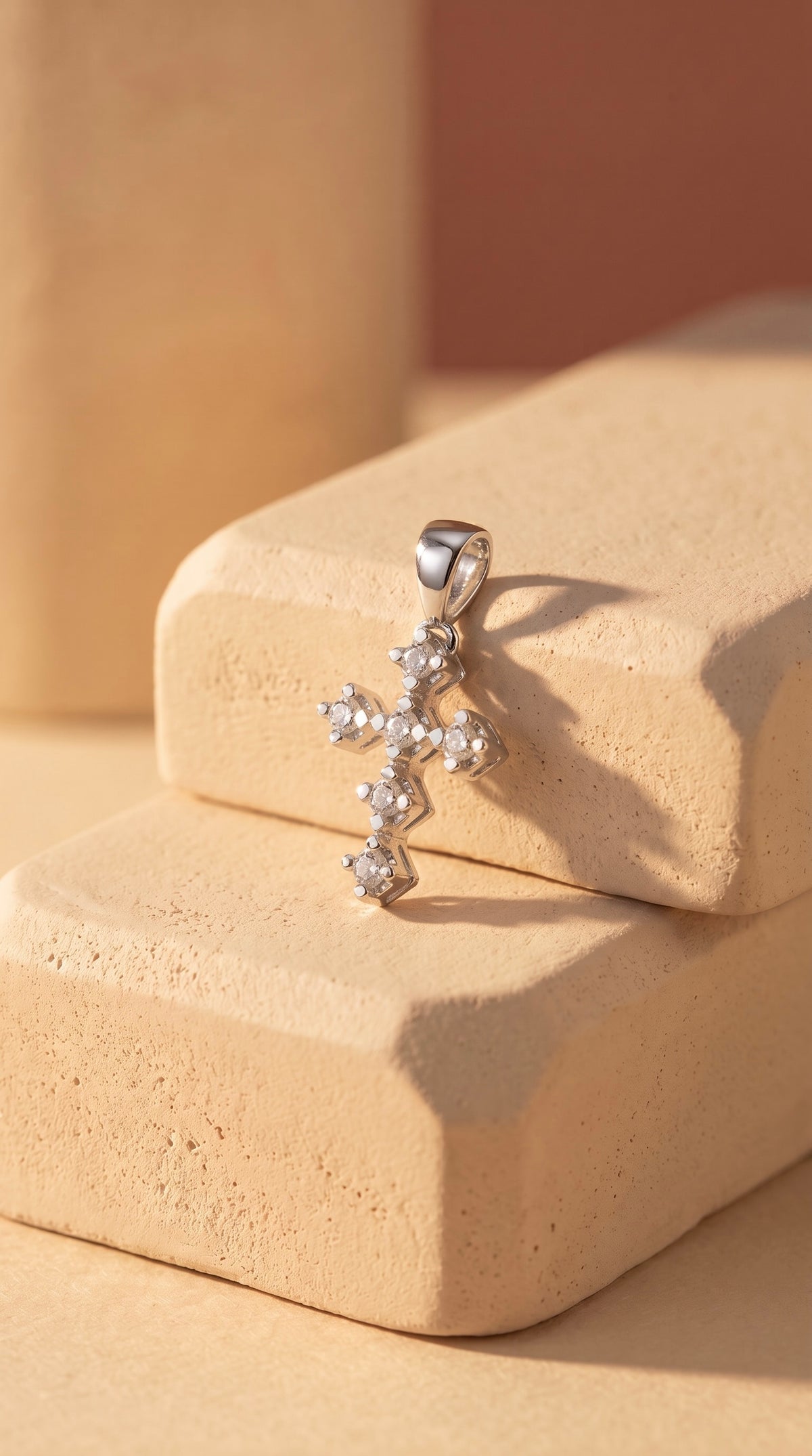 Diamond White Gold Cross Pendant