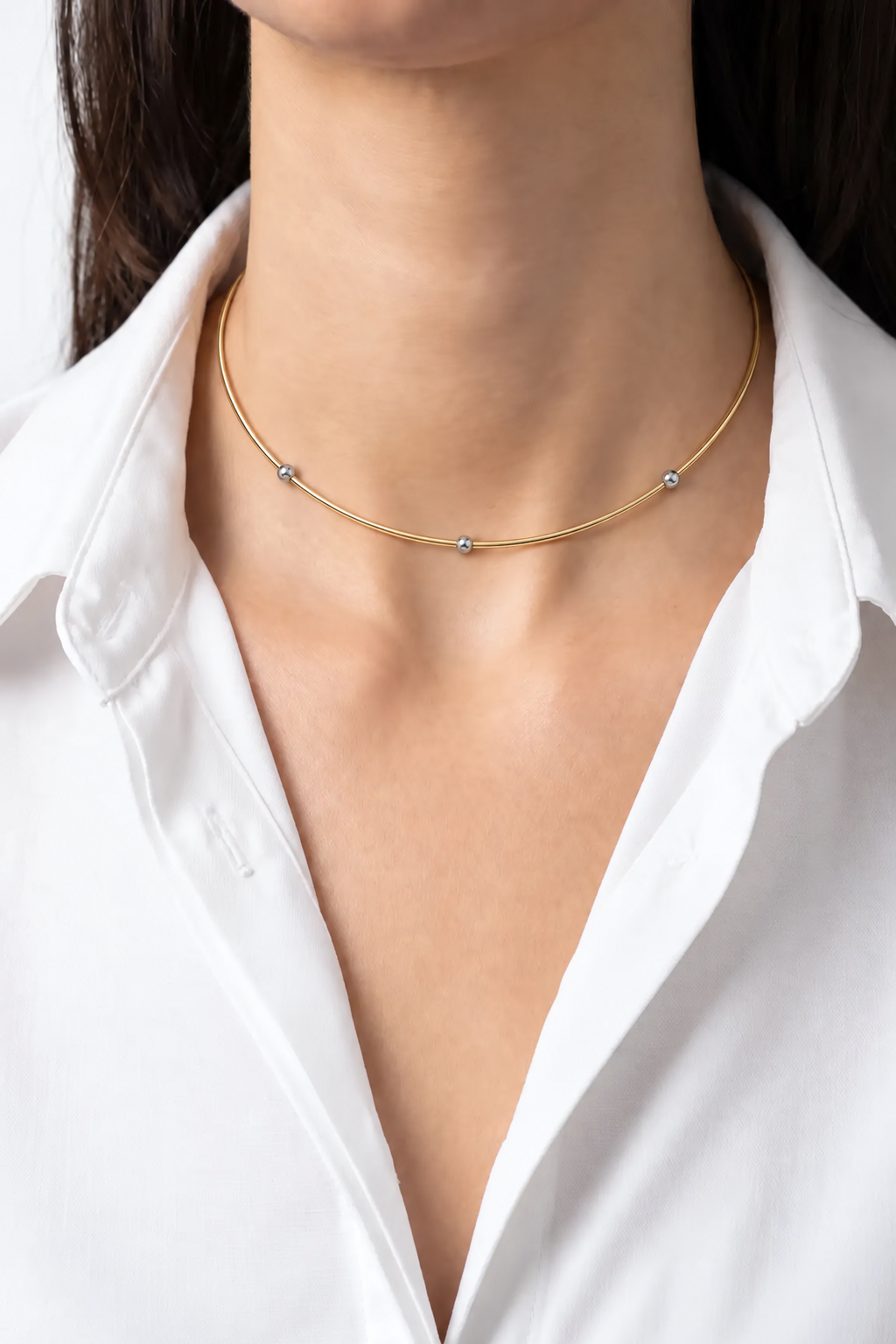 18K Gold Choker Necklace