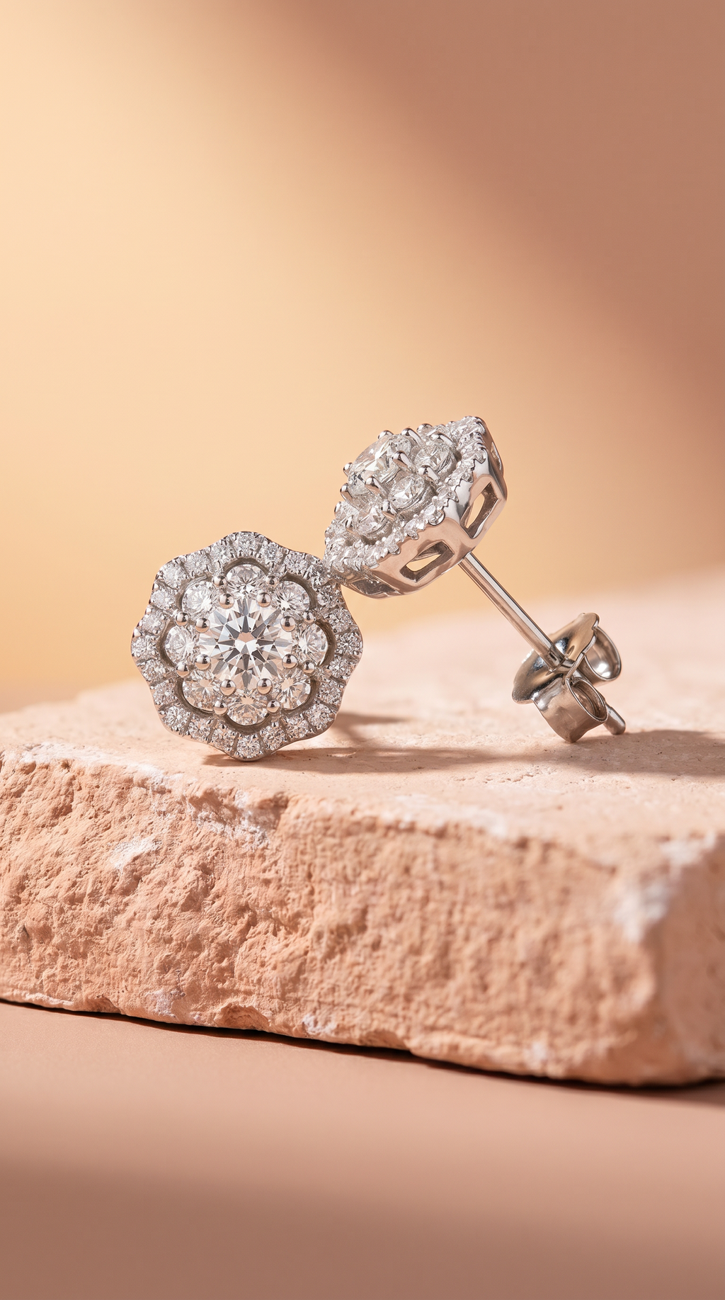 Diamond White Gold Stud Earrings