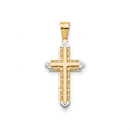 18K Two Tone Gold Cross Pendant