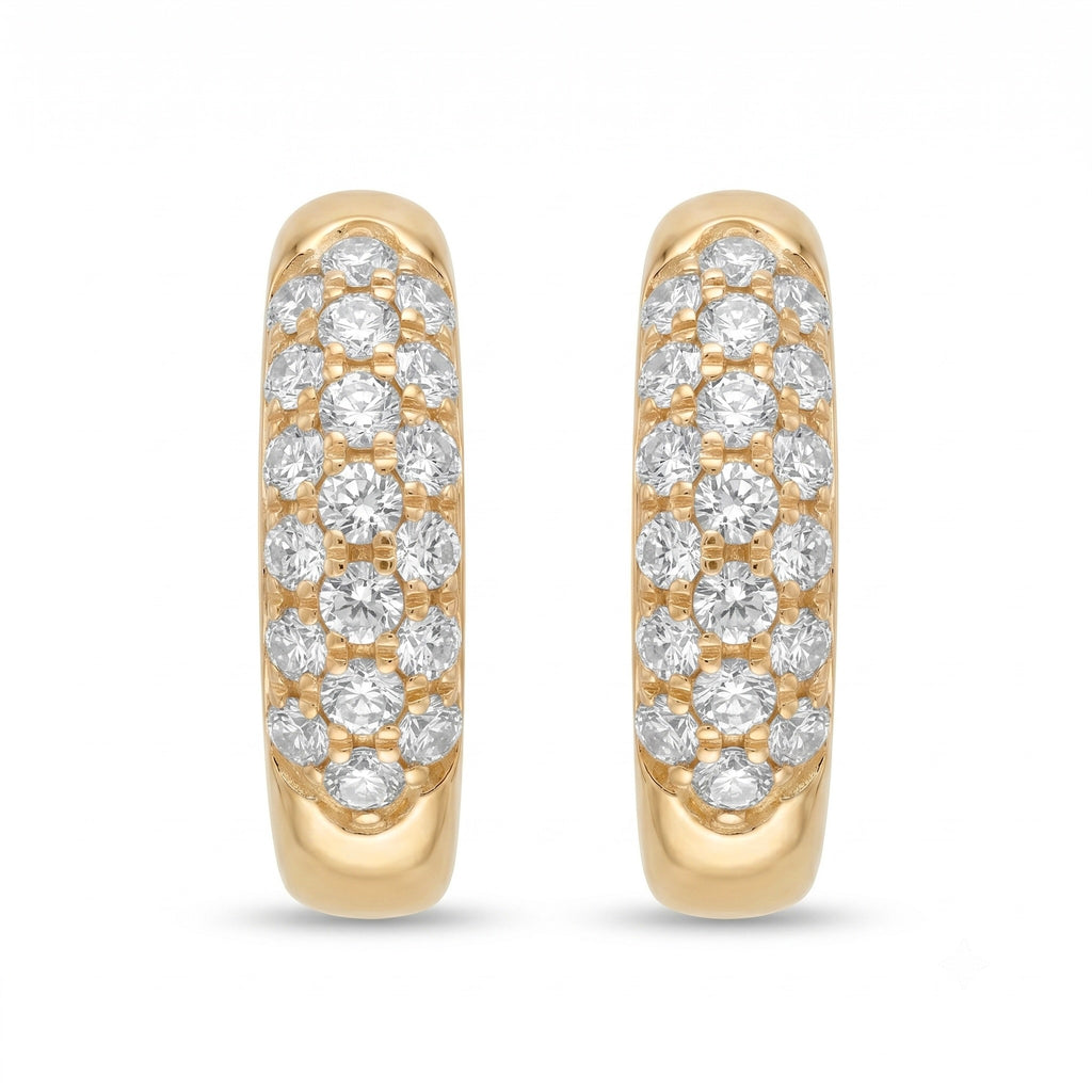 Diamond Yellow Gold Hoop Earrings