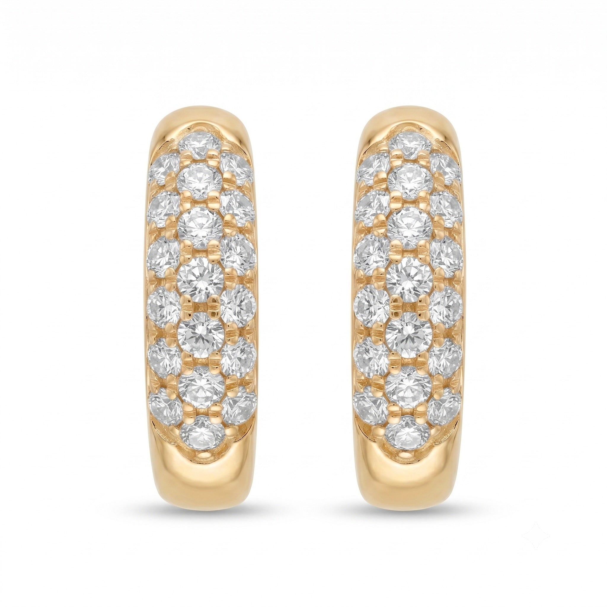 Diamond Yellow Gold Hoop Earrings