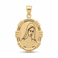 18K Yellow Gold St. Mary Icon Pendant