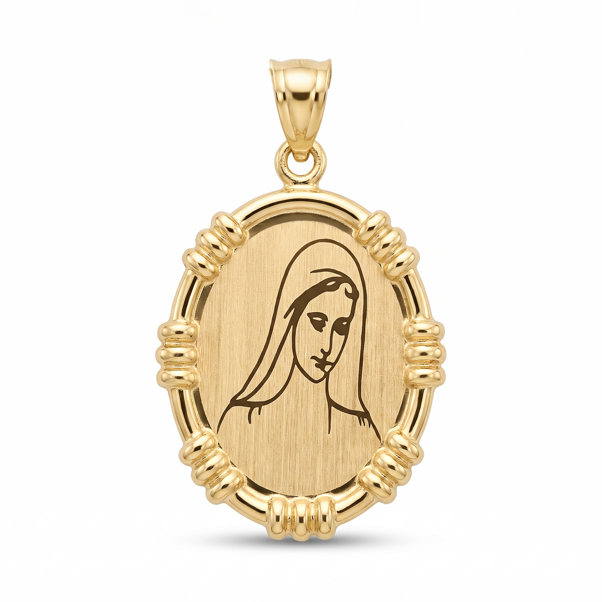 18K Yellow Gold St. Mary Icon Pendant