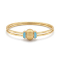 18K Yellow Gold Turquoise Bangle Bracelet