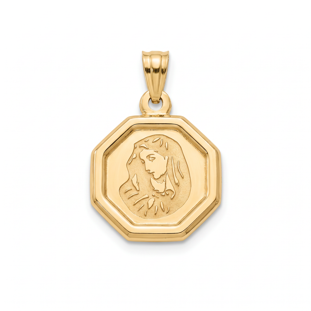 18K Yellow Gold St. Mary Icon Pendant