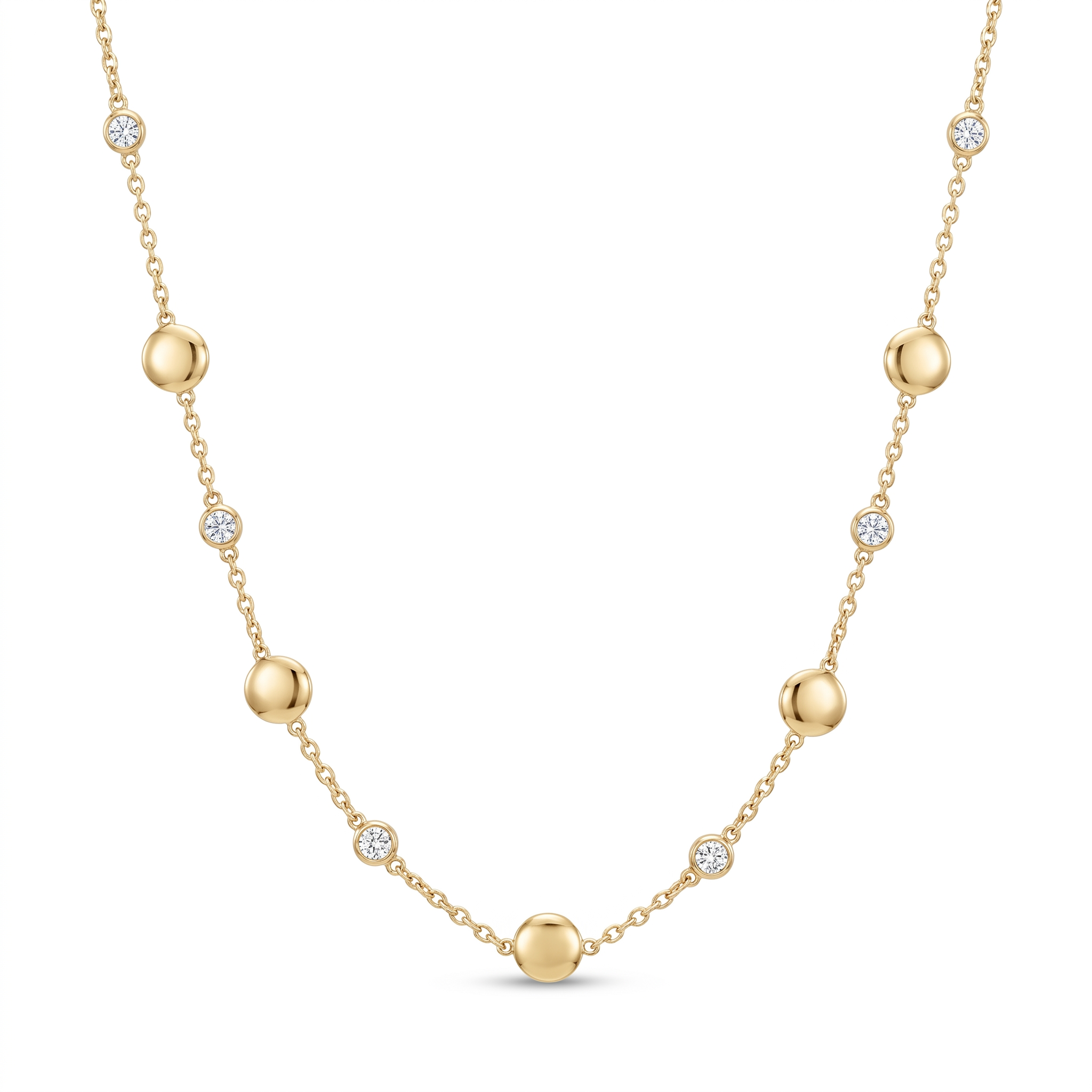 18K Yellow Gold Cubic Zirconia Necklace