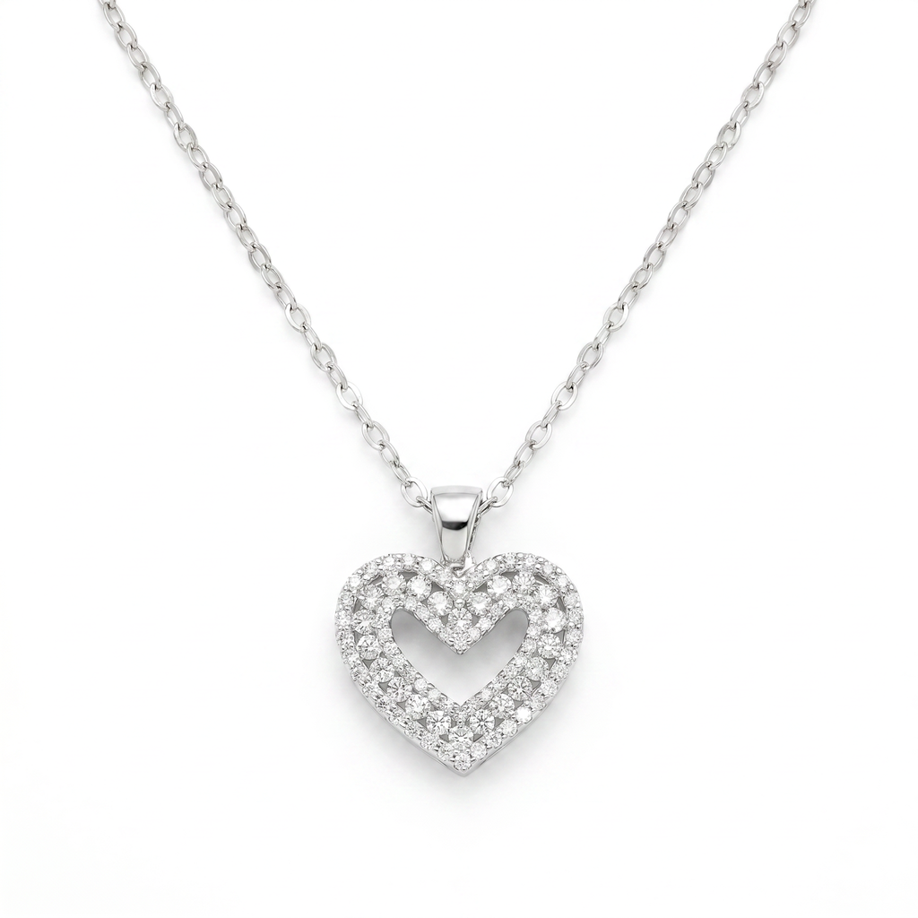 Diamond White Gold Heart Necklace