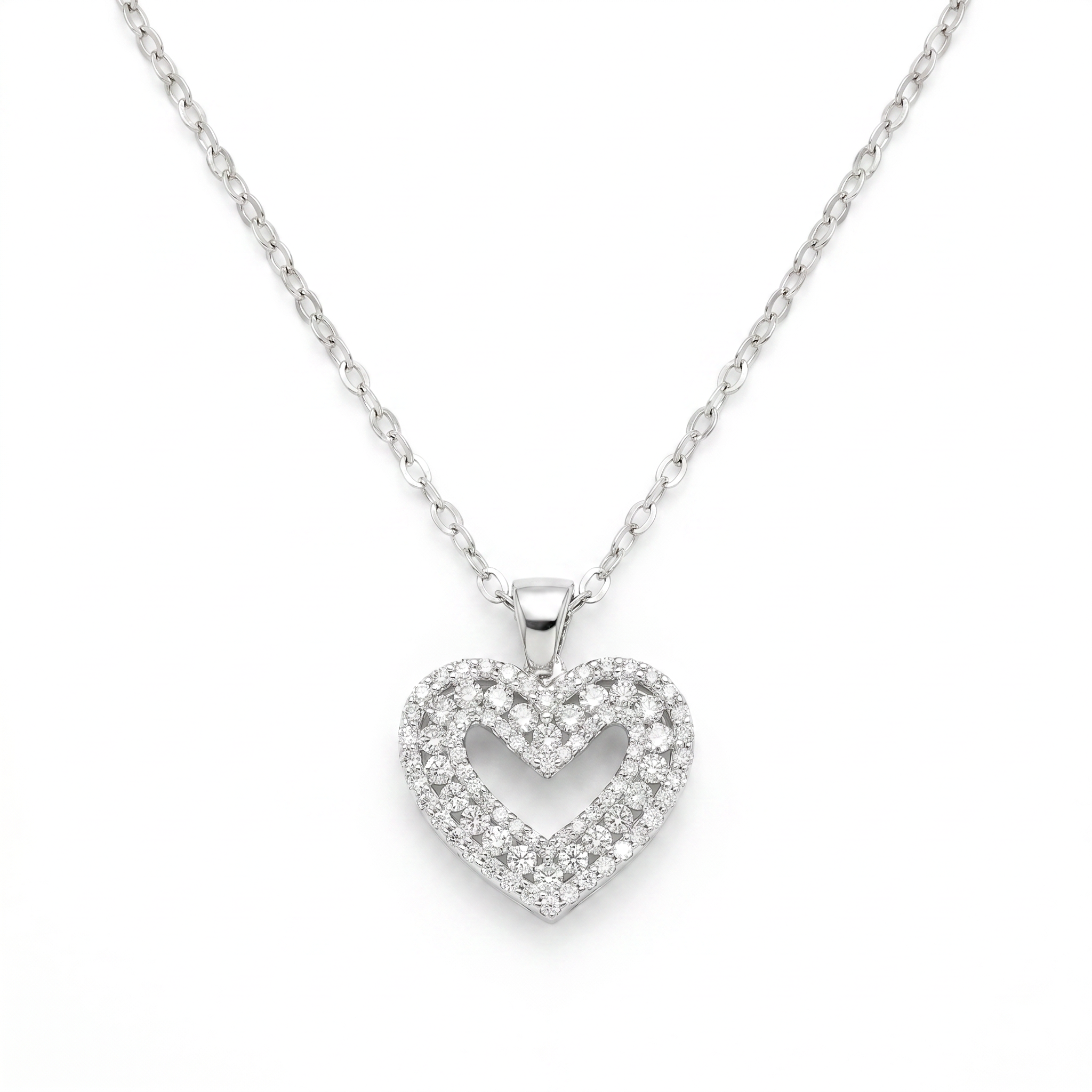 Diamond White Gold Heart Necklace