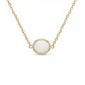 18K Yellow Gold White Onyx Chain Necklace