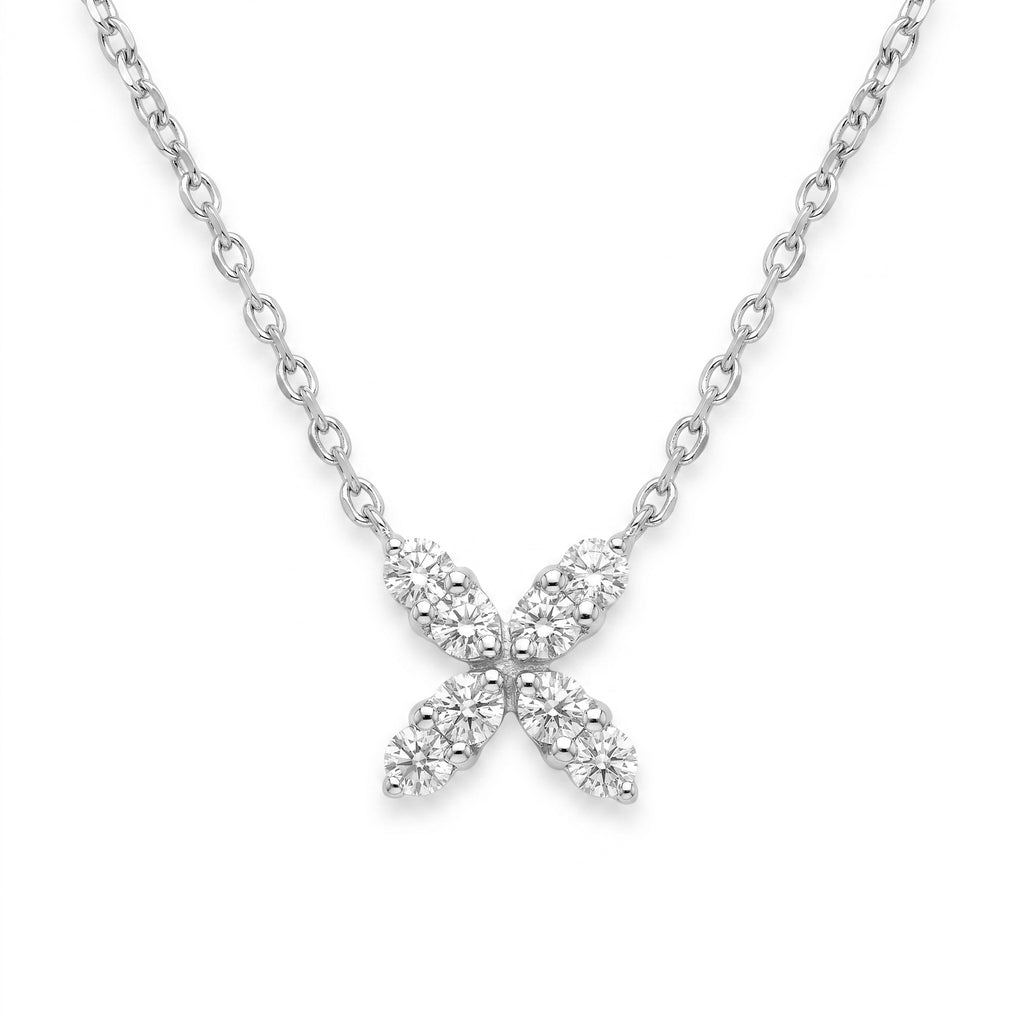 Diamond White Gold Butterfly Wing Chain Necklace