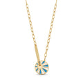 18K Yellow Gold Enamel Necklace
