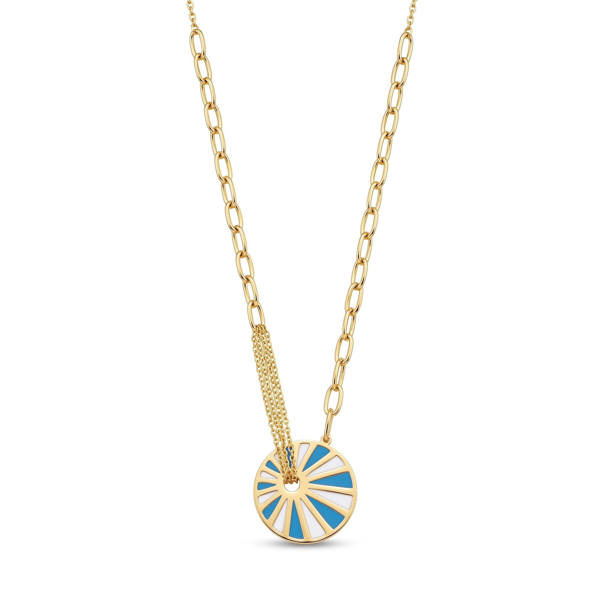 18K Yellow Gold Enamel Necklace