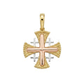 18K Multicolor Gold Jerusalem Cross Pendant