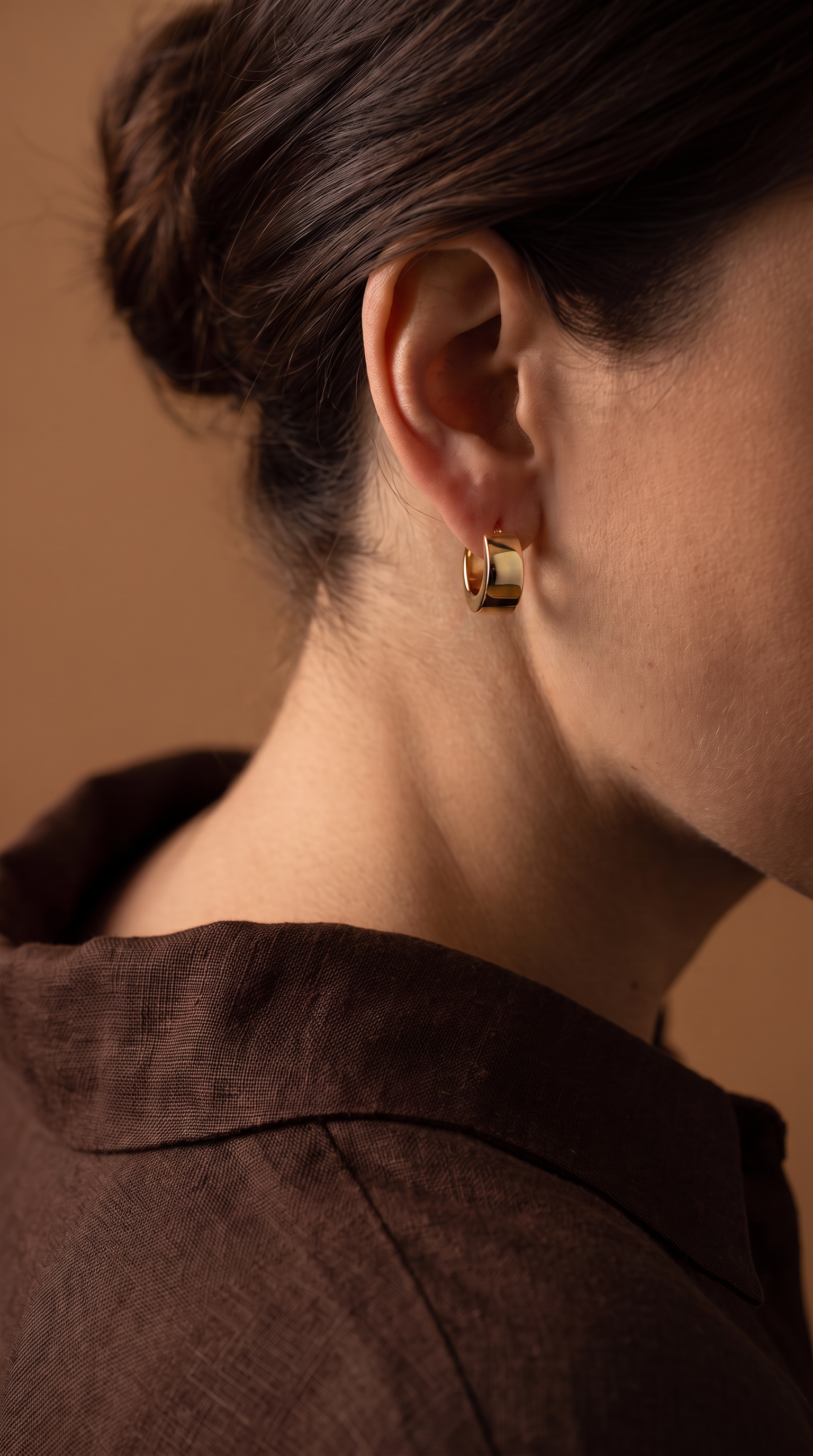 18K Yellow Gold Circle Hoop Earring