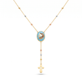 18K Multicolor Gold Enamel Rosary Necklace