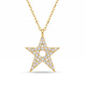 18K Yellow Gold Cubic Zirconia Star Necklace