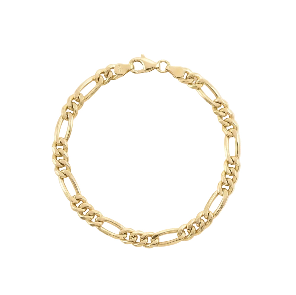 18K Yellow Gold Figaro Chain Bracelet