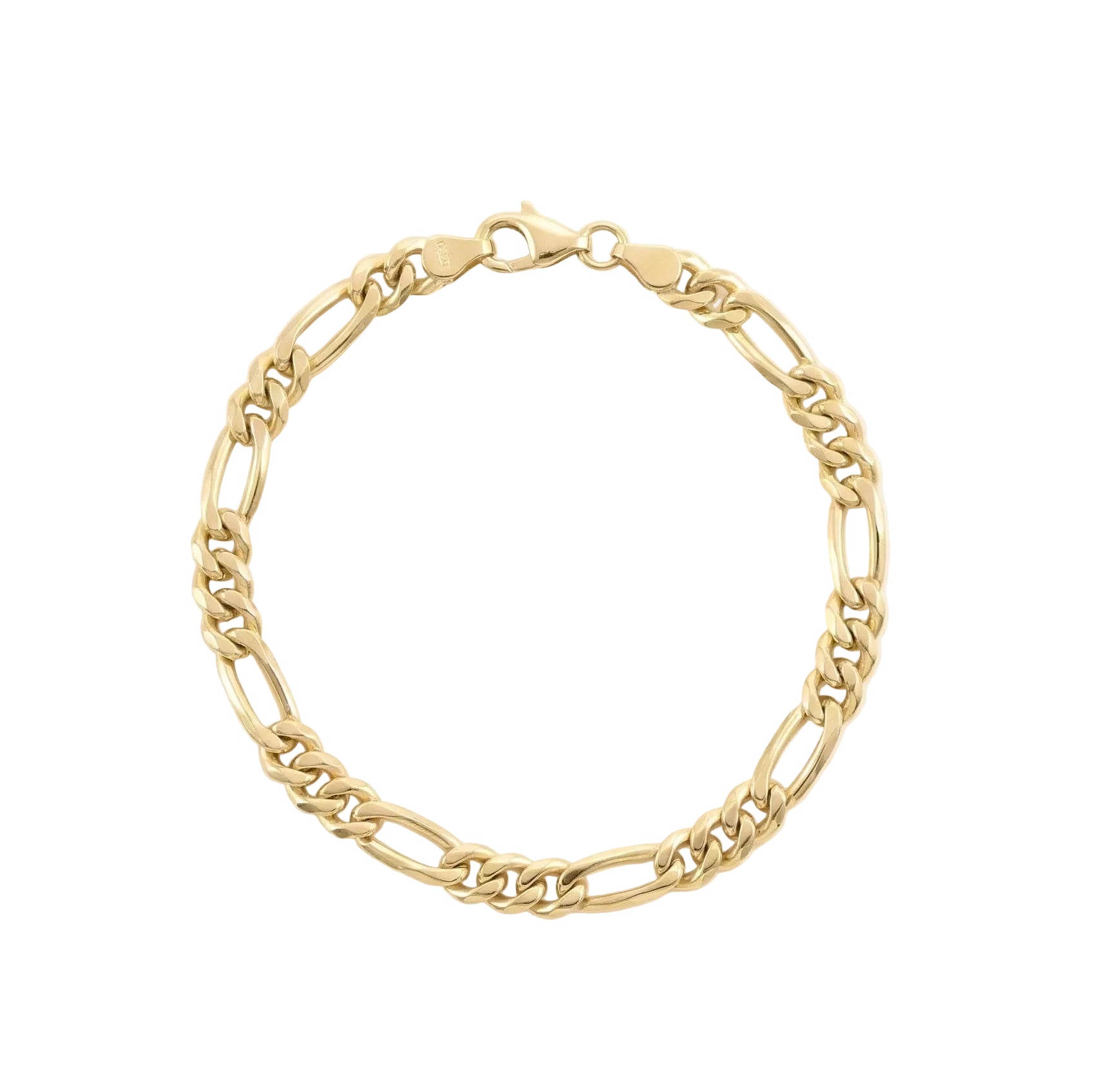 18K Yellow Gold Figaro Chain Bracelet