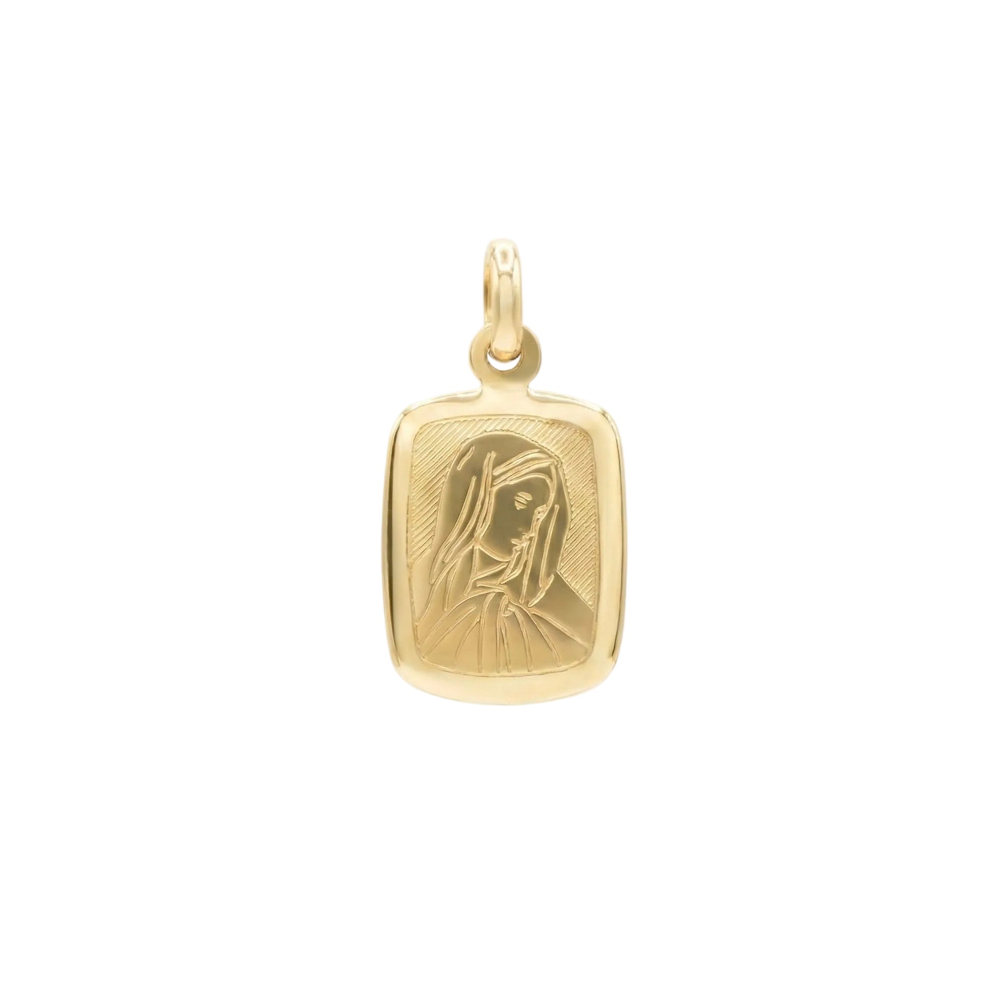 18K Yellow Gold St. Mary Icon Pendant