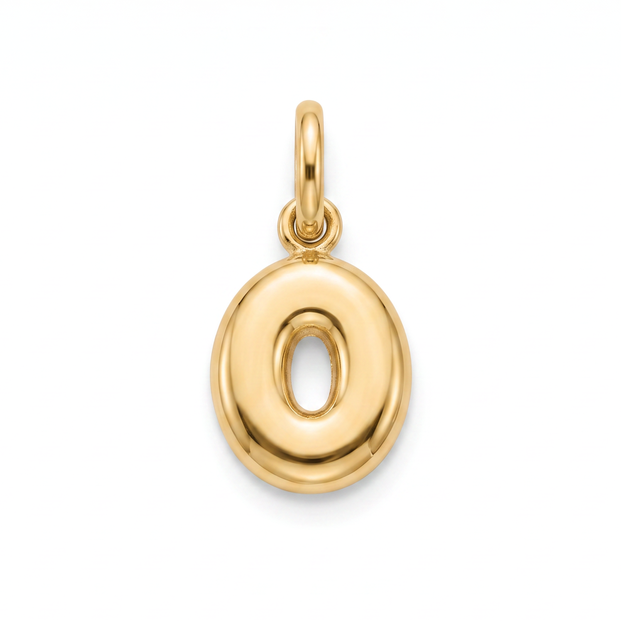 18K Yellow Gold Letter O Pendant