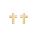 18K Yellow Gold Cross Stud Earring